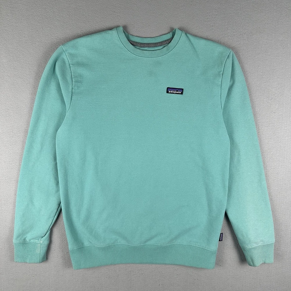 Patagonia P-6 Label Uprisal Crew Sweatshirt Men's Medium Light Beryl Green 39543